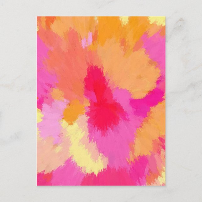 Pink, Orange and Yellow Watercolors Postcard (Front)