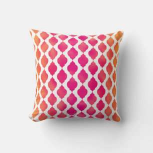 Pink & Orange Arabian Moroccan Glam Indian Theme Throw Pillow