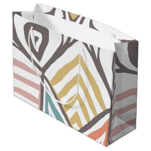 pink orange blue Tribal Mud Cloth Pattern African Large Gift Bag