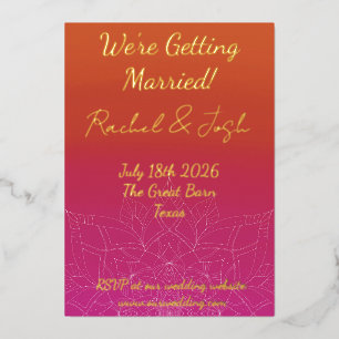 Pink & Orange Bright Ombre Mandala Wedding