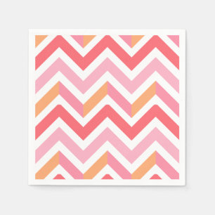 Pink Orange Chevron Geometric Summer Modern Napkin