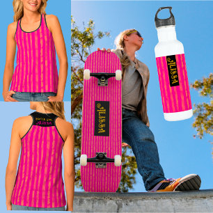 Pink orange cool skater girly modern  skateboard