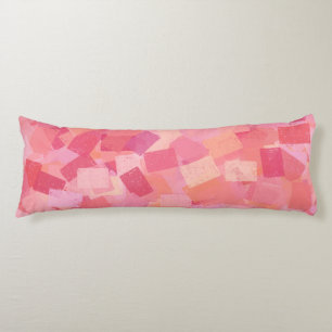 Pink Orange Cubism Abstract Pattern Body Pillow
