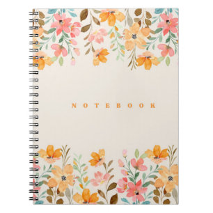 Pink & Orange Floral Aesthetics Notebook