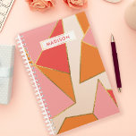 Pink Orange Geometric Gold Glitter Personalized Planner<br><div class="desc">Brighten your planning with this pink and orange geometric gold glitter personalized planner. Perfect for women who love bold and vibrant designs, this planner combines eye-catching colour blocks with practical functionality. The sparkling gold glitter accents and modern geometric pattern add a touch of glamour to your daily organization. Personalize it...</div>