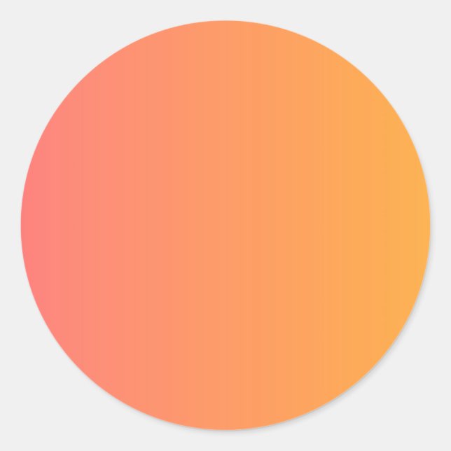 Pink orange gradient blank template Round Sticker (Front)
