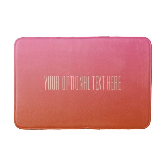 Pink Orange Gradient custom text bath mats (Front)