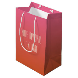 Pink Orange Gradient custom text gift bags