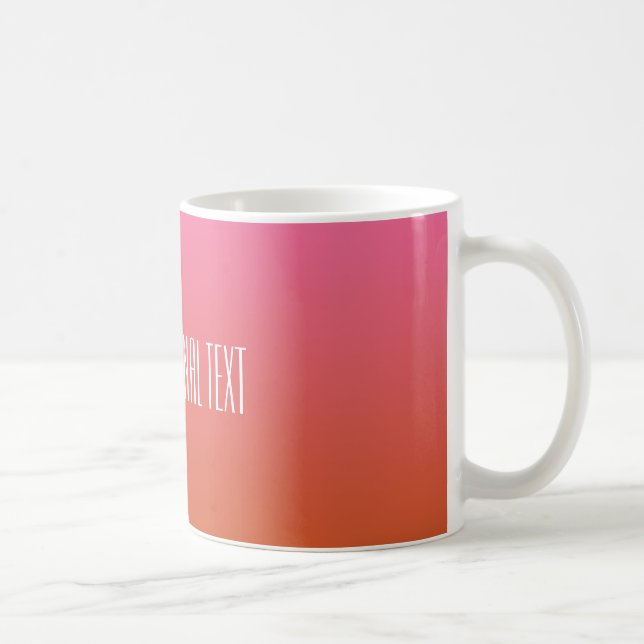 Pink Orange Gradient custom text mugs (Right)