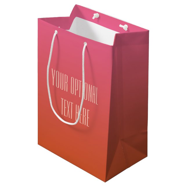 Pink Orange Gradient sacs cadeaux personnalisés (Devant Angle)