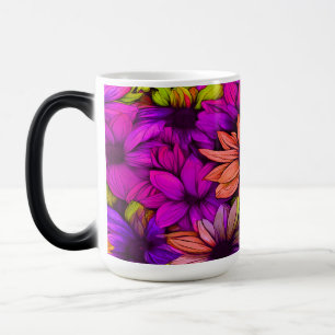 Pink Orange Green Purple Abstract - Magic Mug