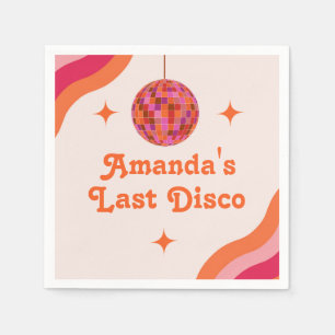 Pink Orange Groovy Last disco Bachelorette Napkin