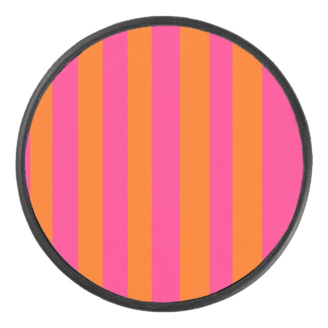 Pink & Orange Hockey Puck (Front)