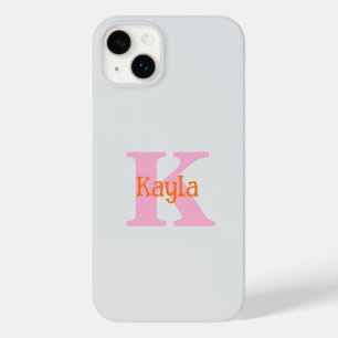 Pink Orange Light Grey Gray Custom Color Cool Case-Mate iPhone 14 Plus Case