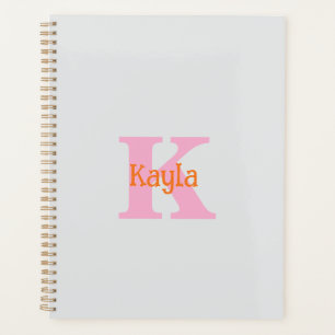 Pink Orange Light Grey Grey Bridal Shower Wedding Planner