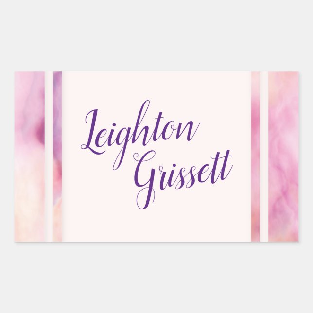 Pink Orange Marble Border Sticker (Front)