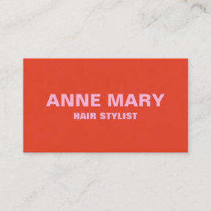 Pink Orange Modern Colorful Hair Stylist Salon Business Card
