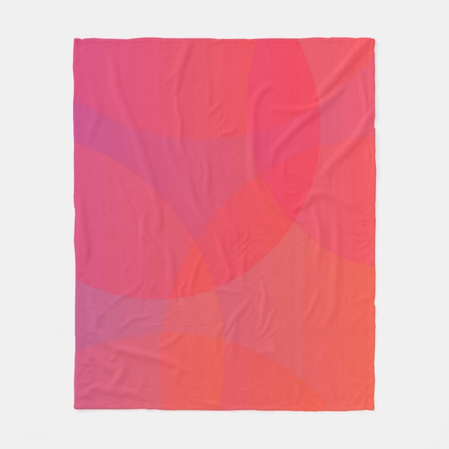 Pink, orange, modern, simple, cool, trendy art fleece blanket (Front)