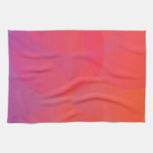 Pink, orange, modern, simple, cool, trendy art kitchen towel
