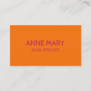 Pink Orange Modern Simple Hair Stylist Salon Spa Business Card