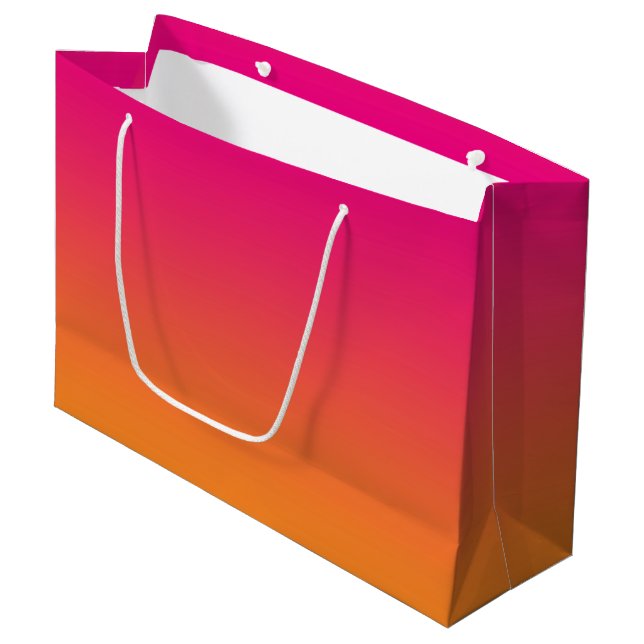 Pink & Orange Ombre Large Gift Bag (Front Angled)
