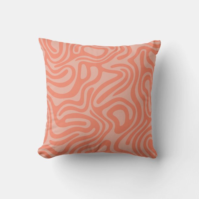 Pink orange Patterns Abstract Throw Pillow (Front)