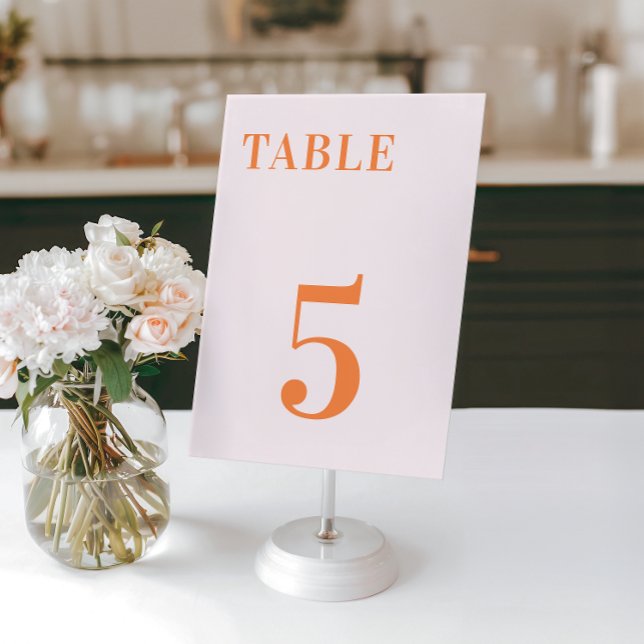 Pink Orange Peachy Apricot Crush Table 7 Wedding Number (Creator Uploaded)