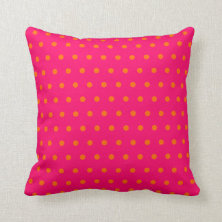 Pink Orange Polka Dot Pattern Throw Pillow