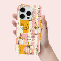 Pink Orange Pumpkin Fall Quote Modern Custom