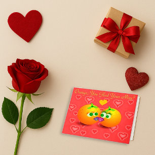 Pink Orange Pun Love Greeting Card