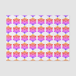 Pink, orange, purple, blue snowflake tissue paper
