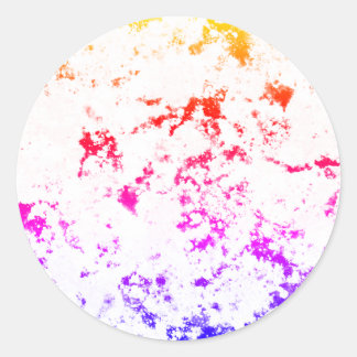 Pink Orange Purple Marble Paint Splash Abstract Classic Round Sticker