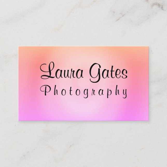 Pink Orange Purple Watercolor Photography Business Card (Front)