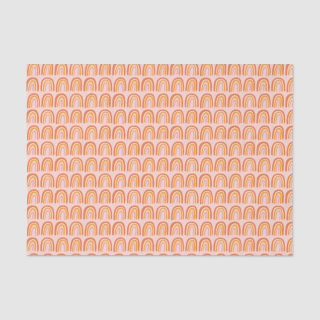 Pink Orange Rainbow Pattern Gift Tissue Paper (Front)