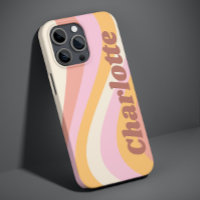 Pink Orange Retro Wave Personalized Name