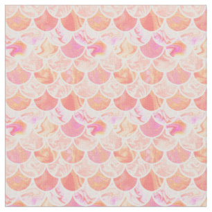 Pink orange scales fabric