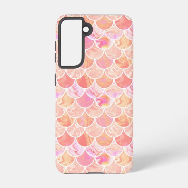 Pink orange scales samsung galaxy s21 case (Back)