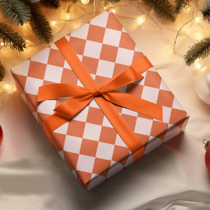 Pink Orange Square Geometric Christmas Paper