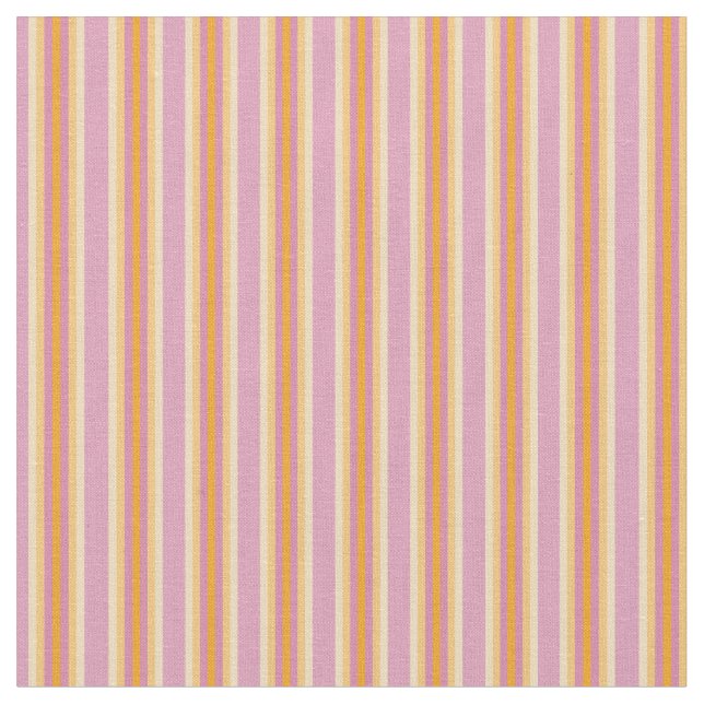 Pink Orange Stripes B Fabric (Close Up)