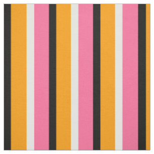 Pink Orange Stripes Pattern Design Fabric