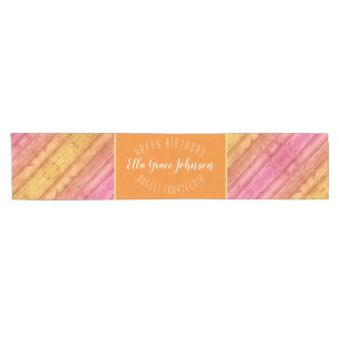 Pink Orange Sunrise Ombre Table Runner