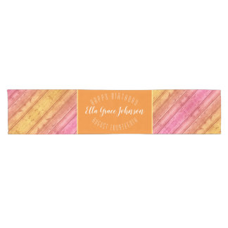 Pink Orange Sunrise Ombre Table Runner