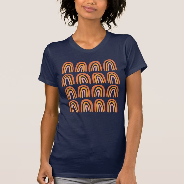 Pink Orange Sweet Rainbow Pattern T-Shirt (Front)