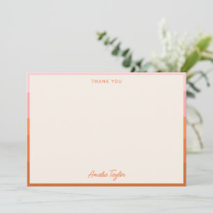 Pink Orange Terracotta Bridal Shower Personalized Thank You Card