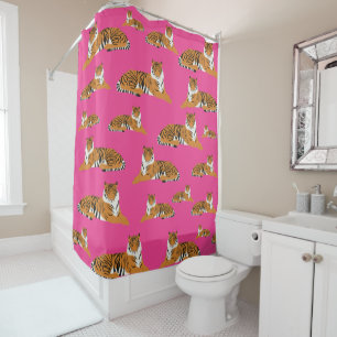 Pink Orange Tiger Animal Pattern