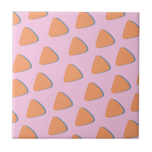 Pink Orange Triangle Pattern Tile
