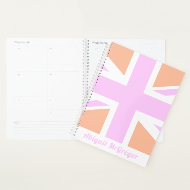 Pink & Orange UK Flag / Union Jack | Personalised Planner (Display)