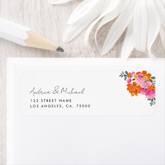 Pink & Orange Vibrant Summer Bloom Floral Wedding (Insitu)