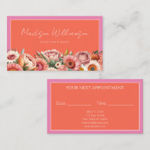 Pink Orange Watercolor Flowers Botanical