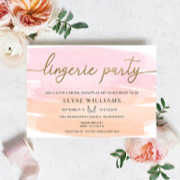 Pink Orange Watercolor Gold Lingerie Party Shower
